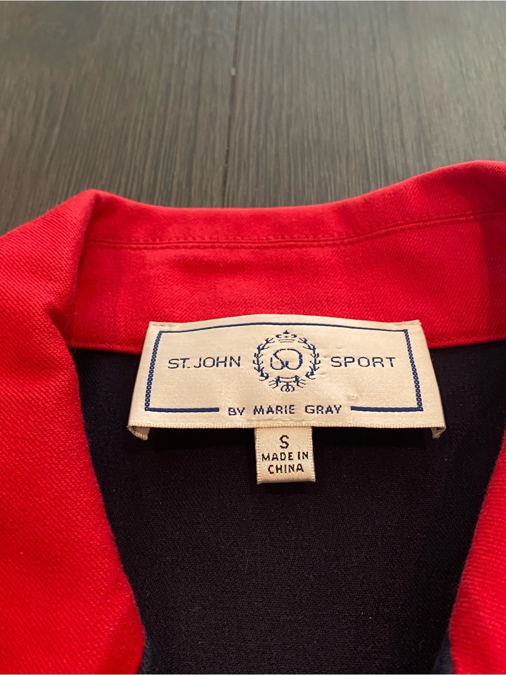 St. John Marine Nautical Boat Knit Blazer Jacket Small Navy Blue Red Anchors - Picture 4 of 8